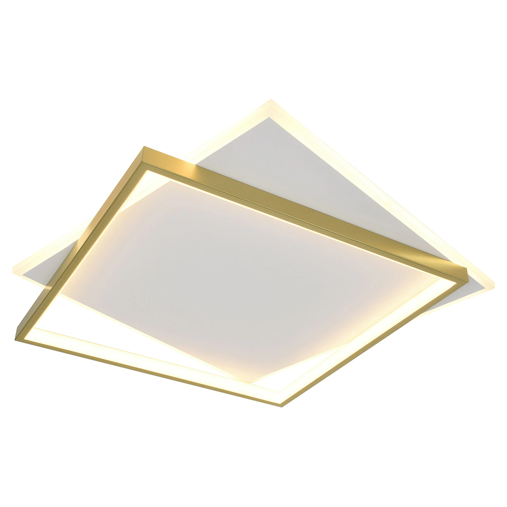 Люстра потолочная LED 82 Вт с пультом ДУ белый/золото ЭРА Лима