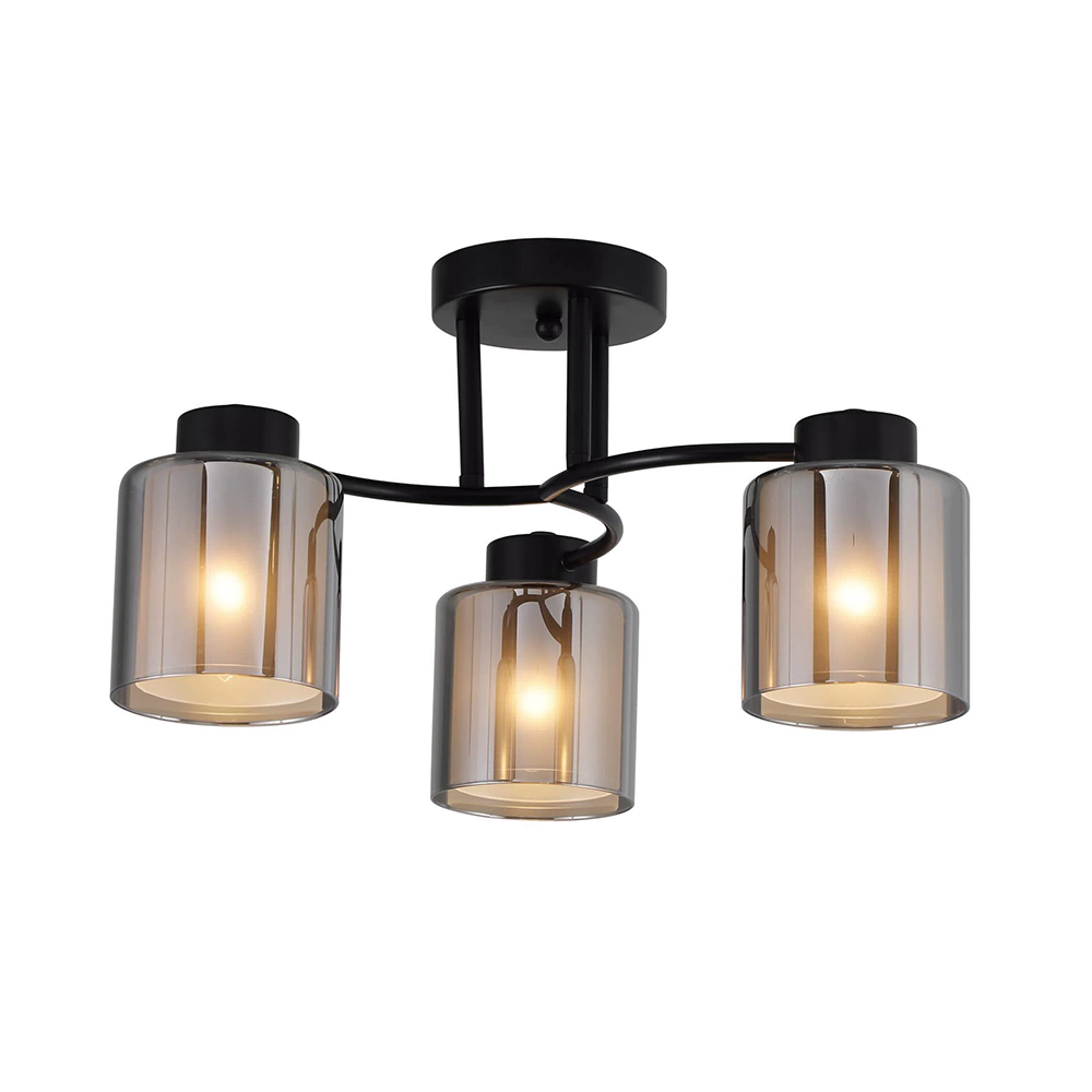Люстра потолочная 3х40 Вт Е27 черный Schaffner Фреддо
