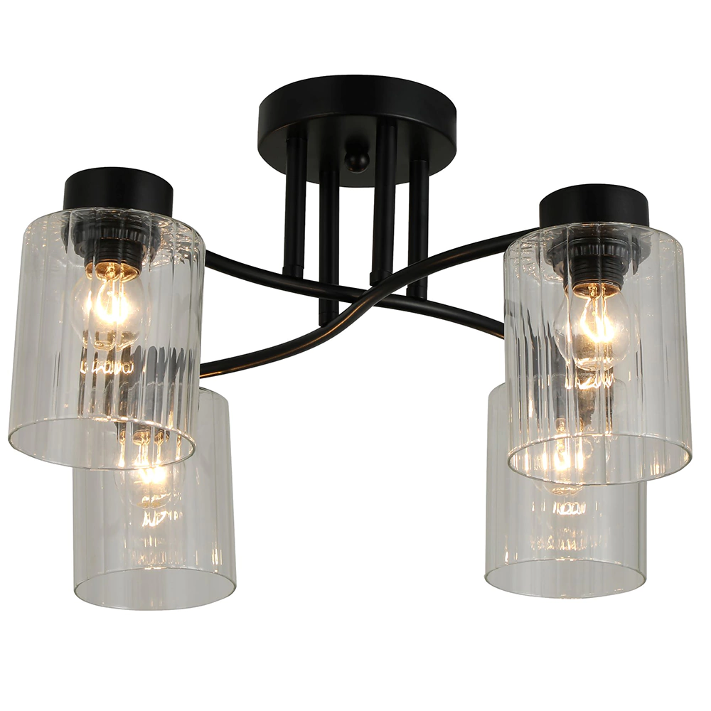 Люстра потолочная 4х40 Вт Е27 черный Schaffner Маэстро