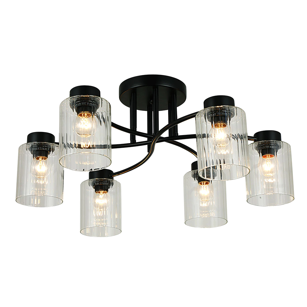 Люстра потолочная 6х40 Вт Е27 черный Schaffner Маэстро