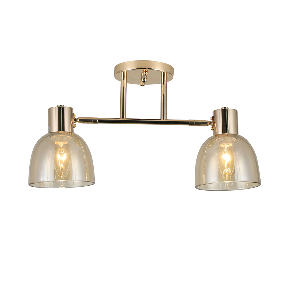 Люстра потолочная 2х40 Вт Е14 золото Schaffner Летор