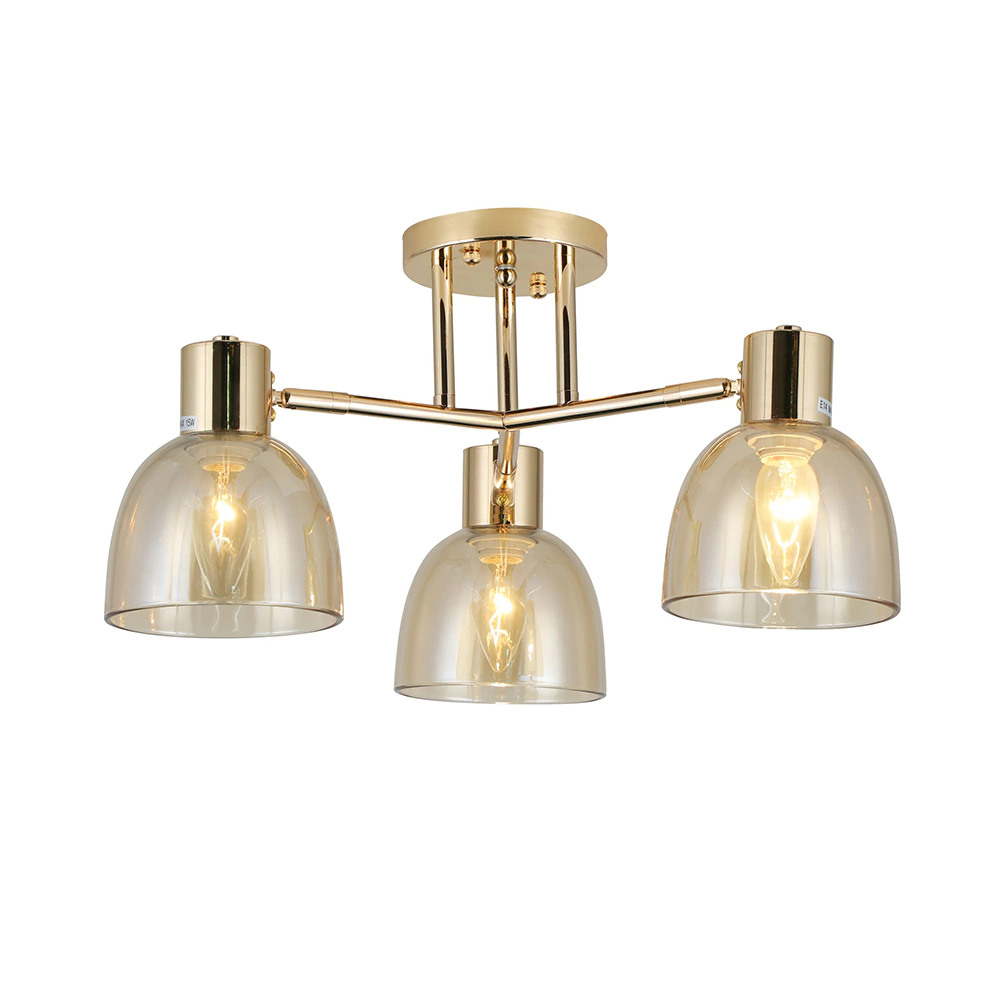 Люстра потолочная 3х40 Вт Е14 золото Schaffner Летор