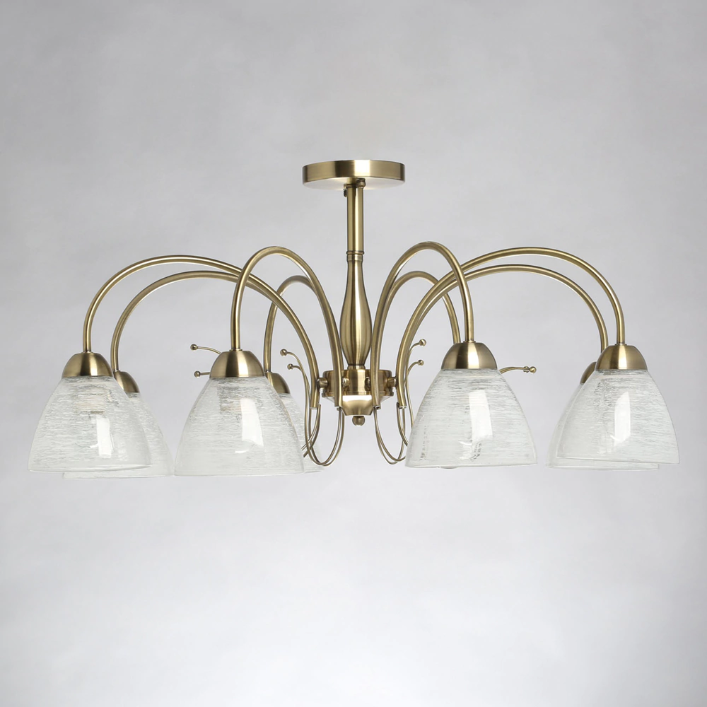 Люстра потолочная 8х40 Вт Е27 золото De City Блеск