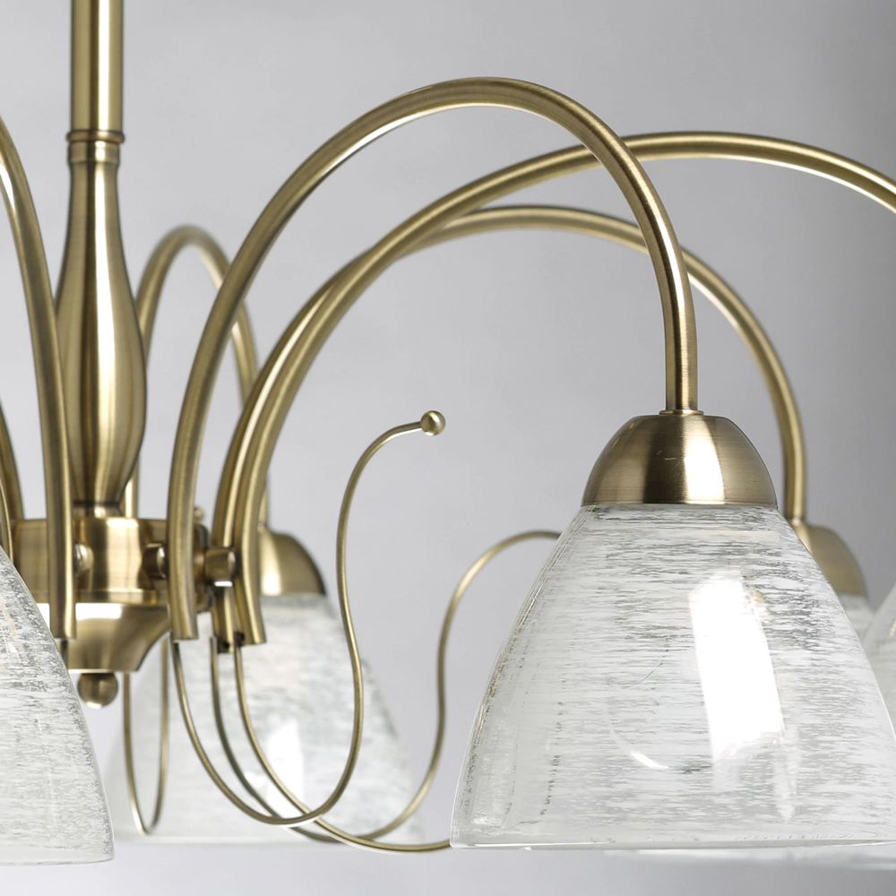 Люстра потолочная 8х40 Вт Е27 золото De City Блеск