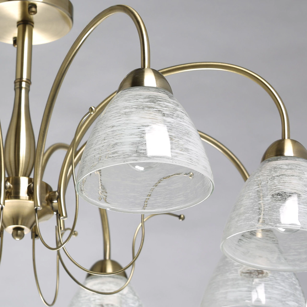 Люстра потолочная 8х40 Вт Е27 золото De City Блеск