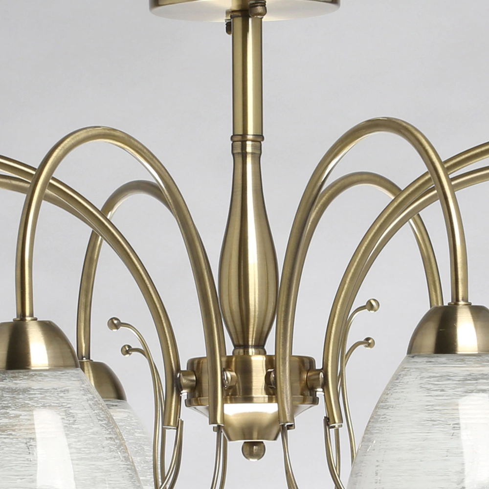 Люстра потолочная 8х40 Вт Е27 золото De City Блеск