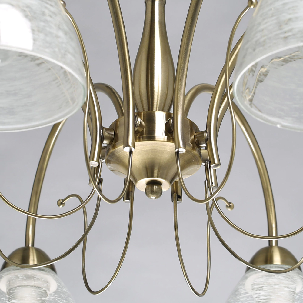 Люстра потолочная 8х40 Вт Е27 золото De City Блеск