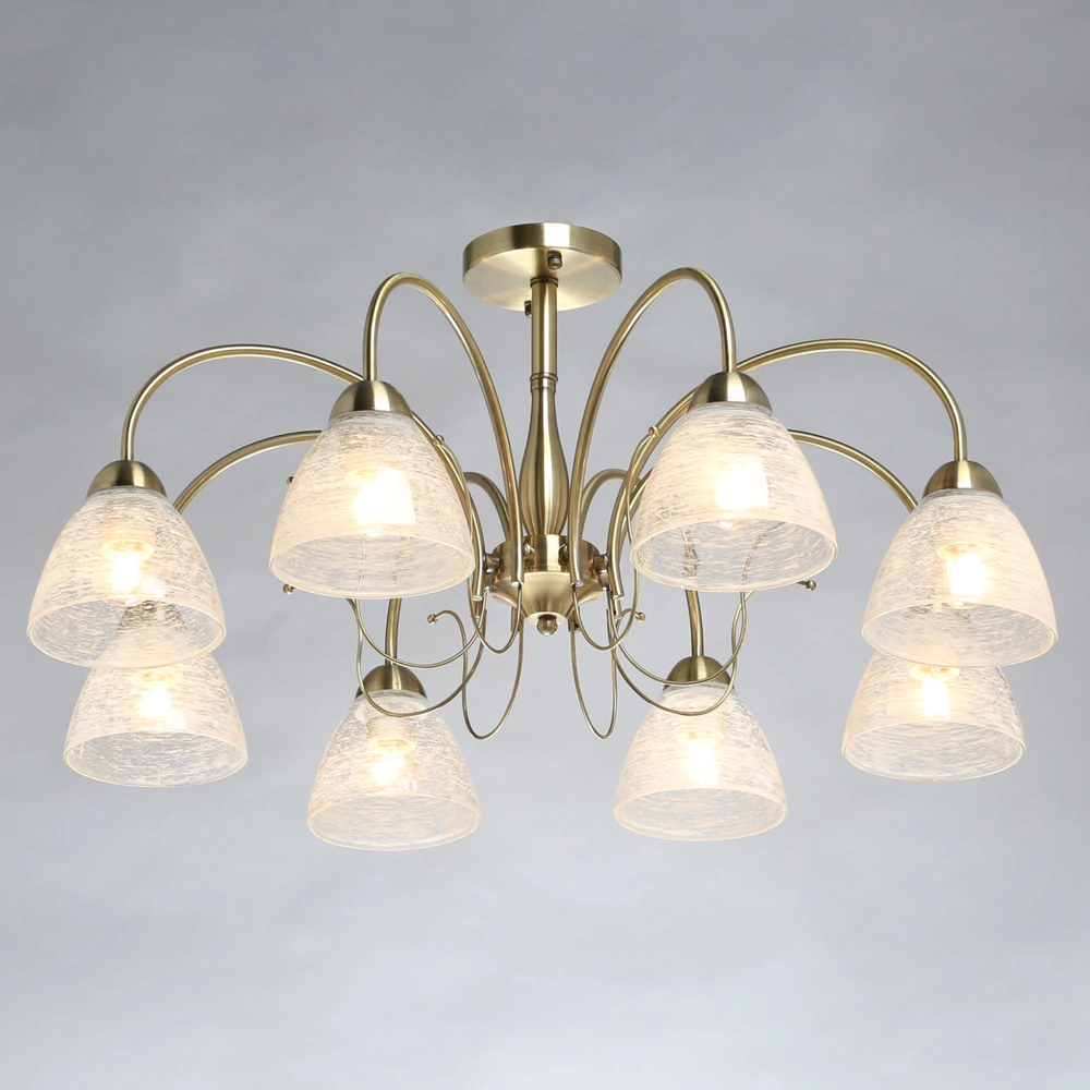 Люстра потолочная 8х40 Вт Е27 золото De City Блеск