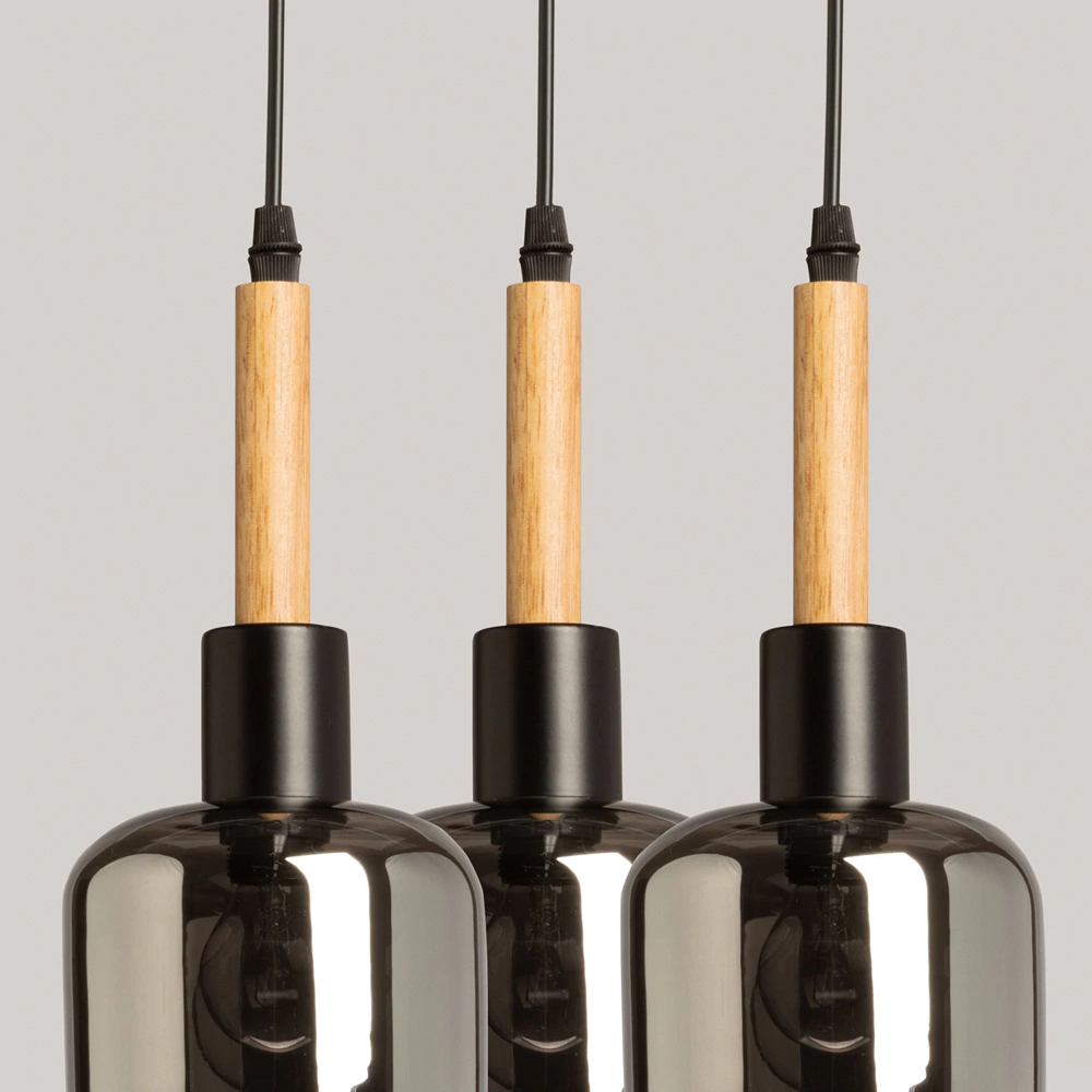 Светильник подвесной 3х60 Вт Е14 черный De City Дэла