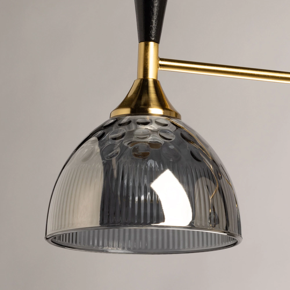 Люстра потолочная 3х60 Вт Е27 черный/золото De City Донна