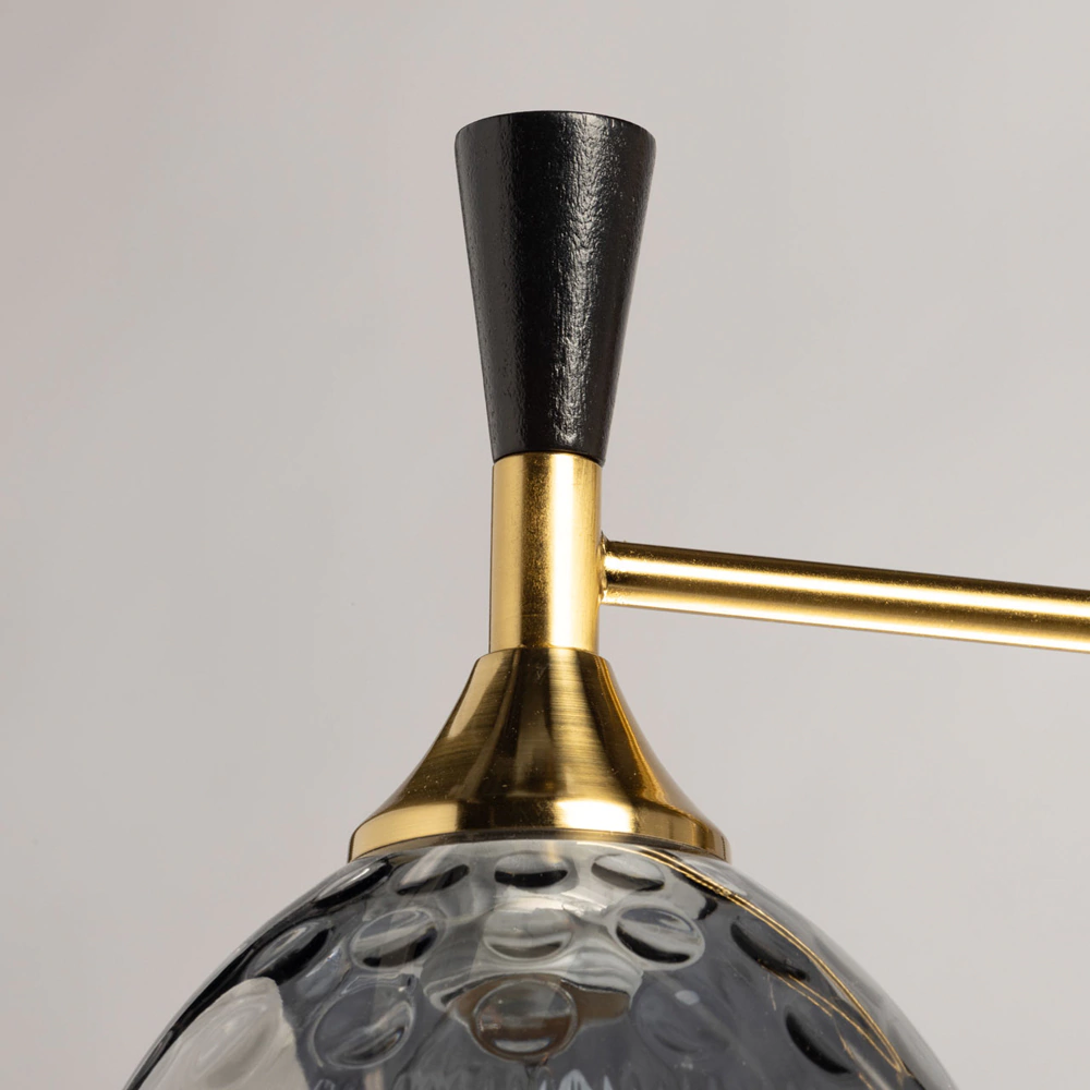 Люстра потолочная 3х60 Вт Е27 черный/золото De City Донна