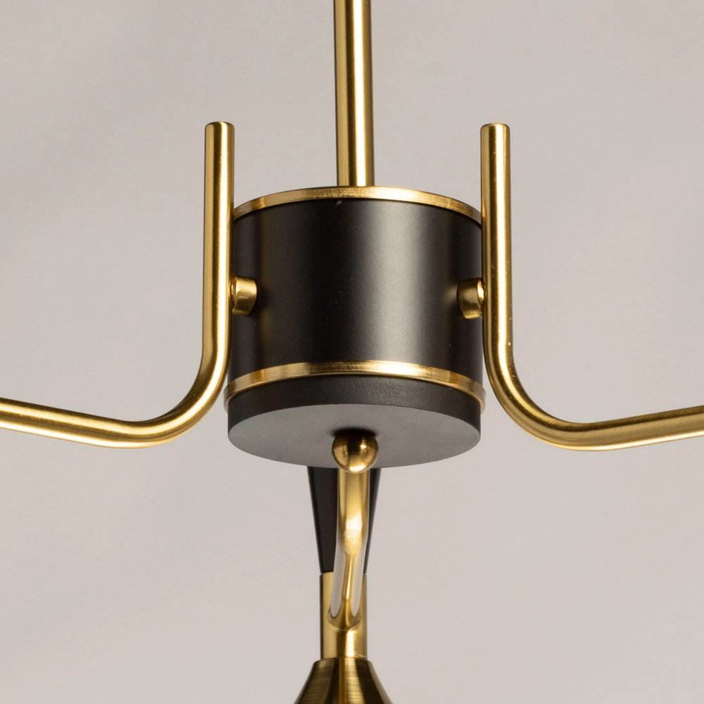 Люстра потолочная 3х60 Вт Е27 черный/золото De City Донна