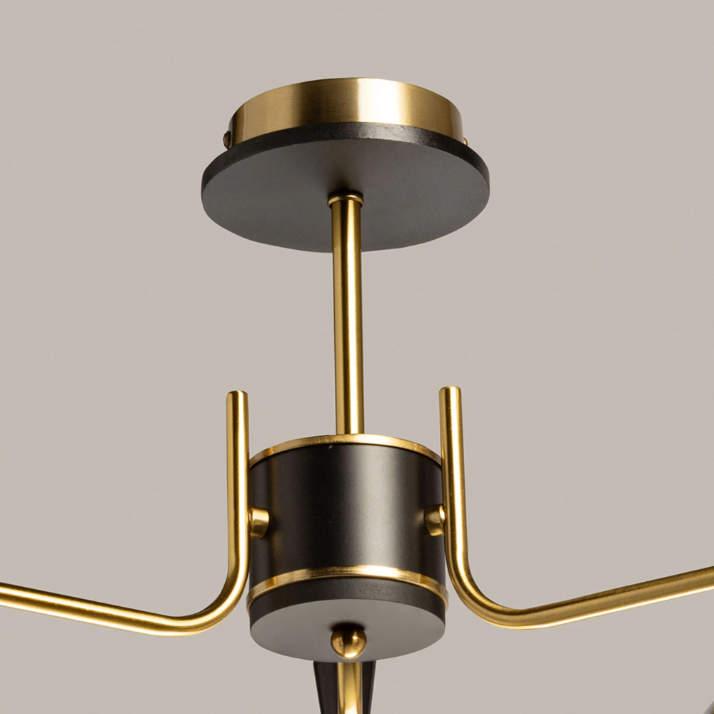 Люстра потолочная 3х60 Вт Е27 черный/золото De City Донна