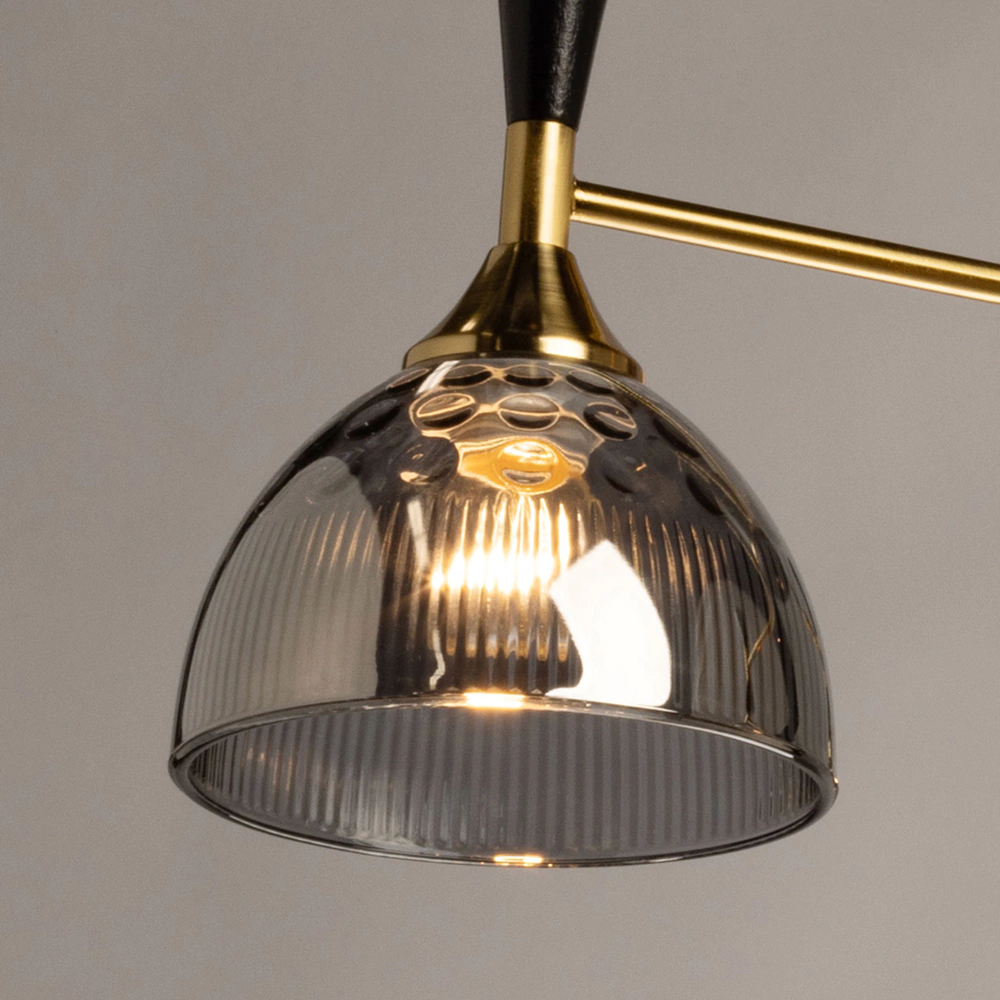 Люстра потолочная 3х60 Вт Е27 черный/золото De City Донна