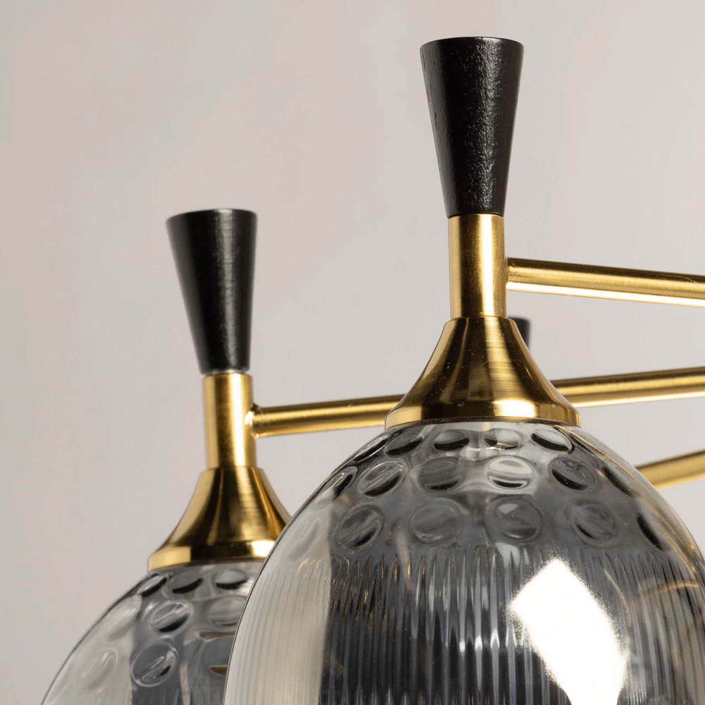 Люстра потолочная 8х60 Вт Е27 черный/золото De City Донна