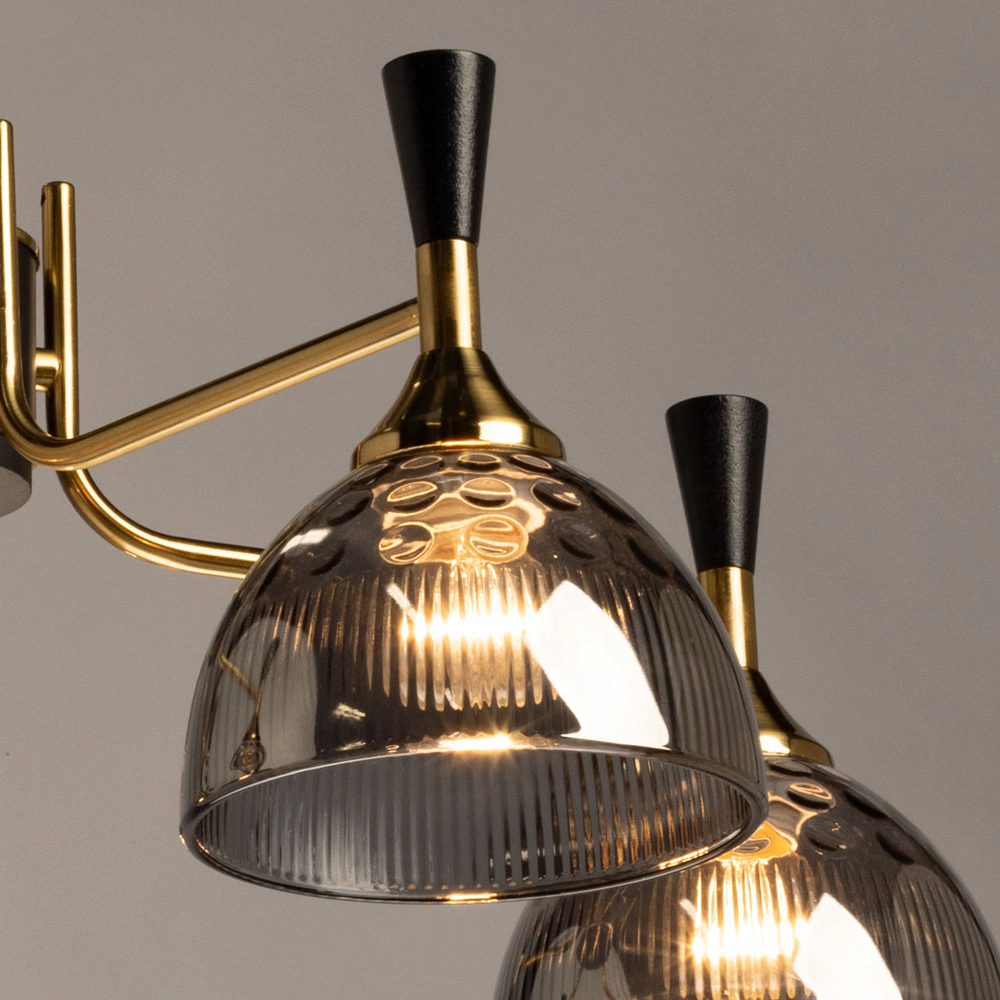 Люстра потолочная 8х60 Вт Е27 черный/золото De City Донна