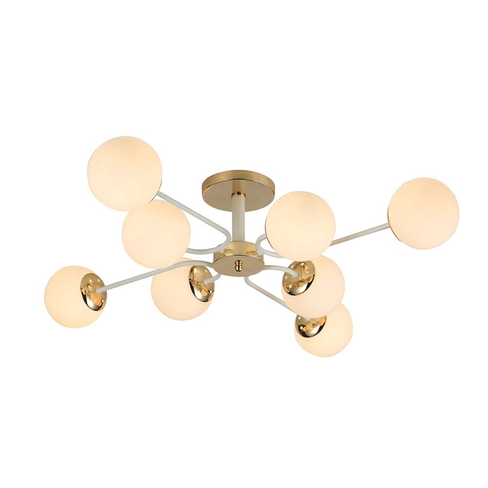 Люстра потолочная 8х40 Вт Е27 золото/белый Schaffner Абилита