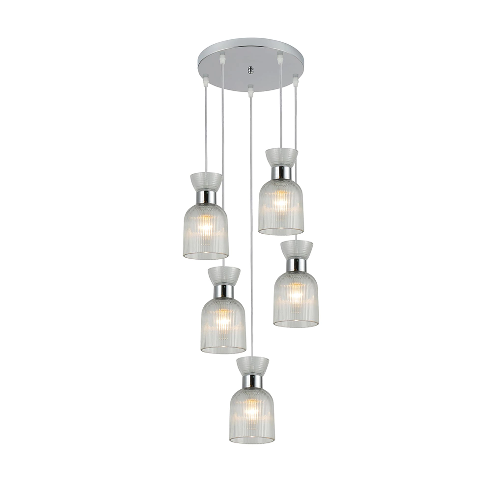 Светильник подвесной 5х40 Вт Е14 белый Schaffner Сорелла