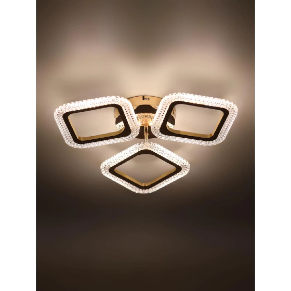 Люстра потолочная LED 48 Вт с пултом ДУ золото Rivoli Дорината