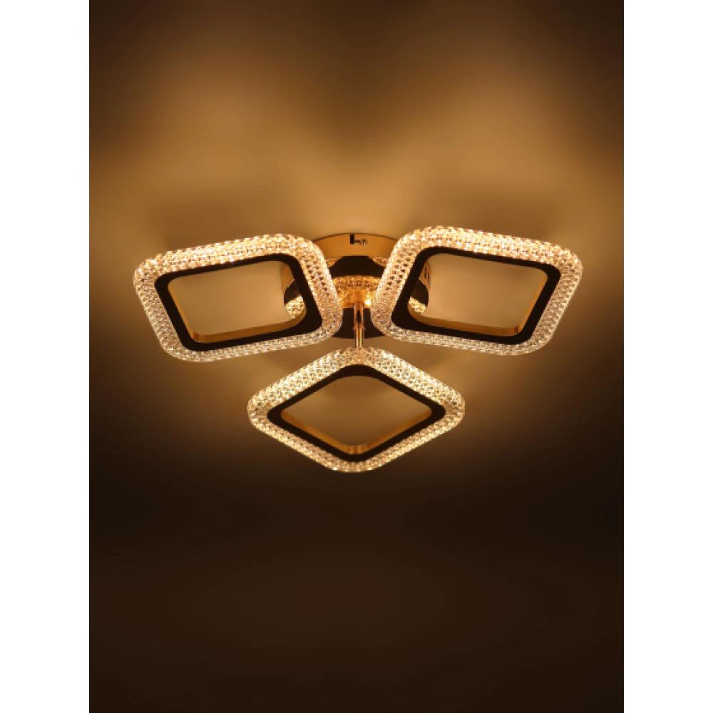 Люстра потолочная LED 48 Вт с пултом ДУ золото Rivoli Дорината