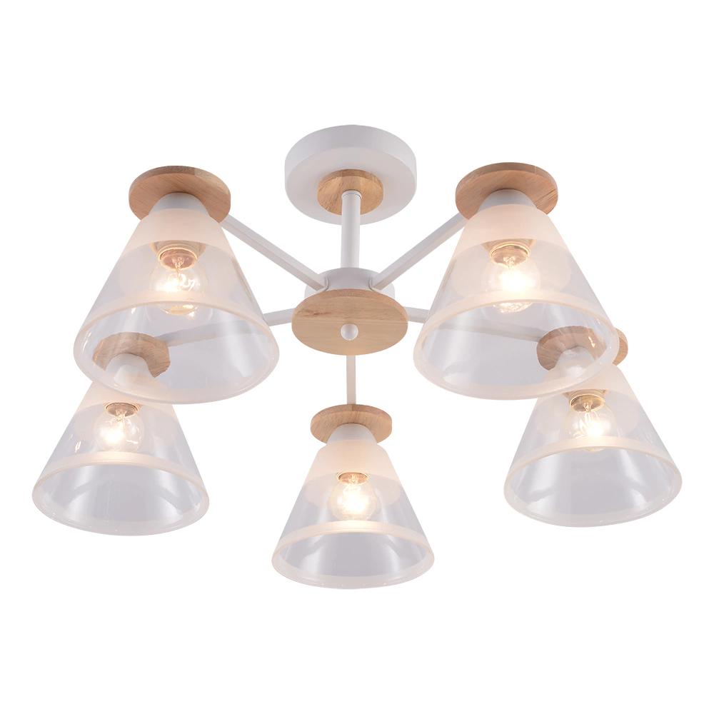 Люстра потолочная 5х60 Вт Е27 белый Rivoli Зиола