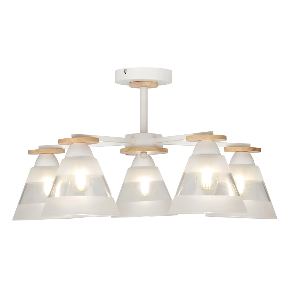 Люстра потолочная 5х60 Вт Е27 белый Rivoli Зиола