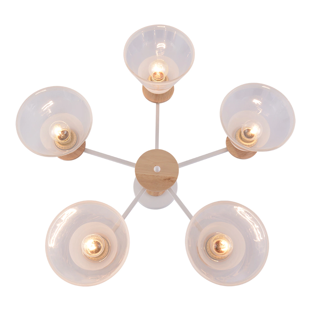 Люстра потолочная 5х60 Вт Е27 белый Rivoli Зиола