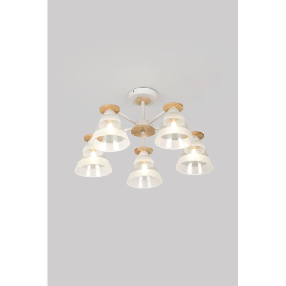 Люстра потолочная 5х60 Вт Е27 белый Rivoli Зиола