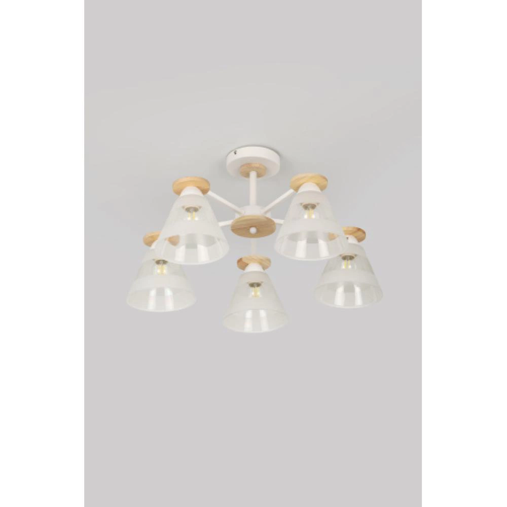 Люстра потолочная 5х60 Вт Е27 белый Rivoli Зиола