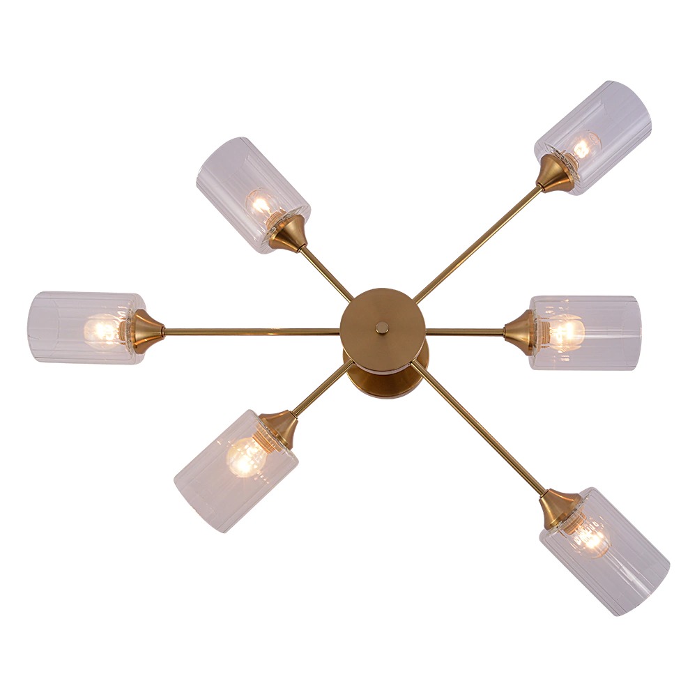 Люстра потолочная 6х60 Вт Е27 медь Rivoli Джилл