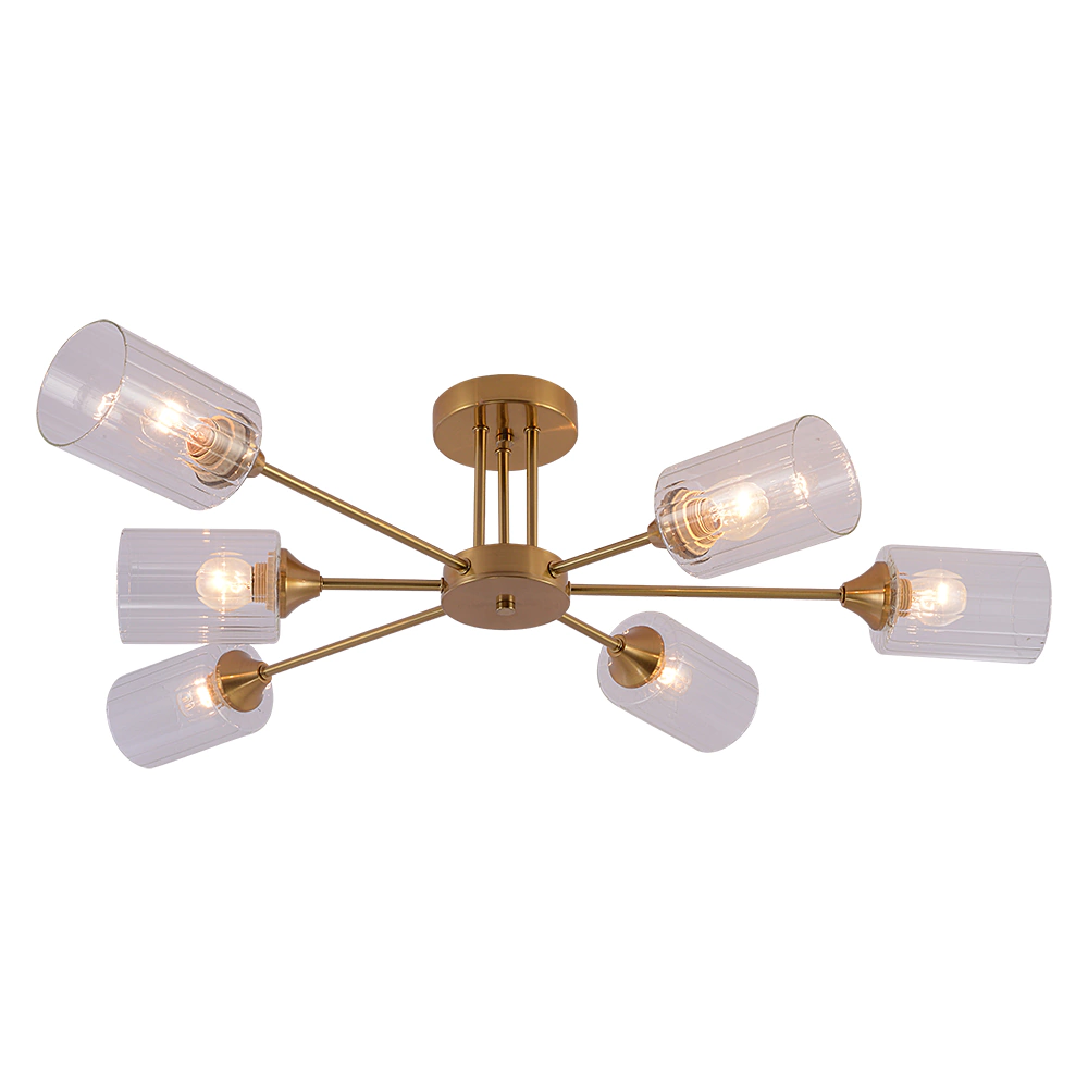 Люстра потолочная 6х60 Вт Е27 медь Rivoli Джилл