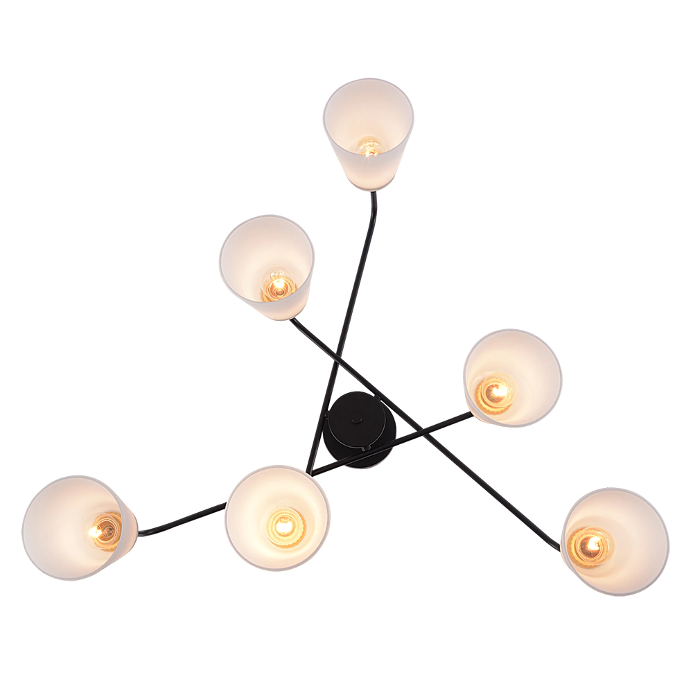 Люстра потолочная 6х60 Вт Е27 черный Rivoli Джоди