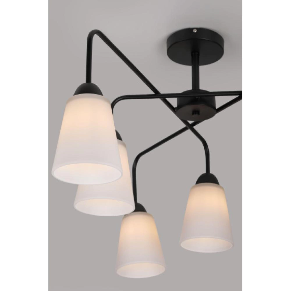 Люстра потолочная 6х60 Вт Е27 черный Rivoli Джоди