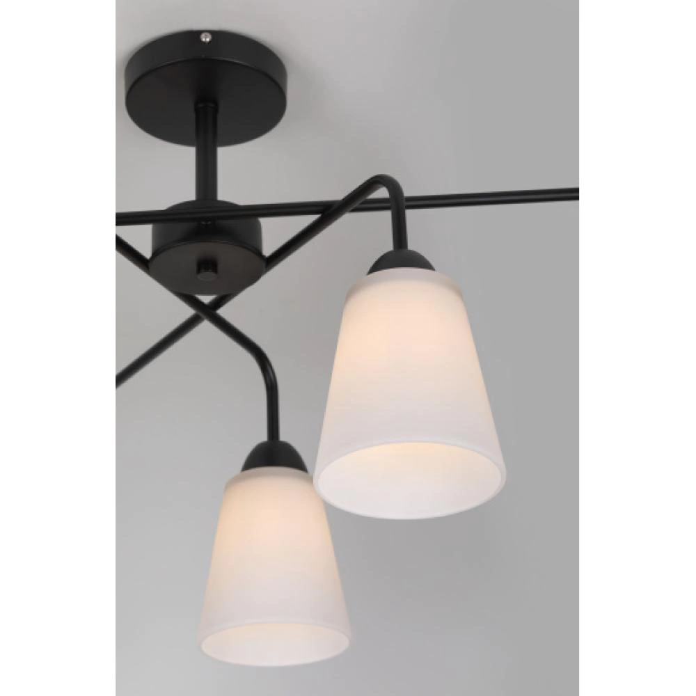 Люстра потолочная 6х60 Вт Е27 черный Rivoli Джоди