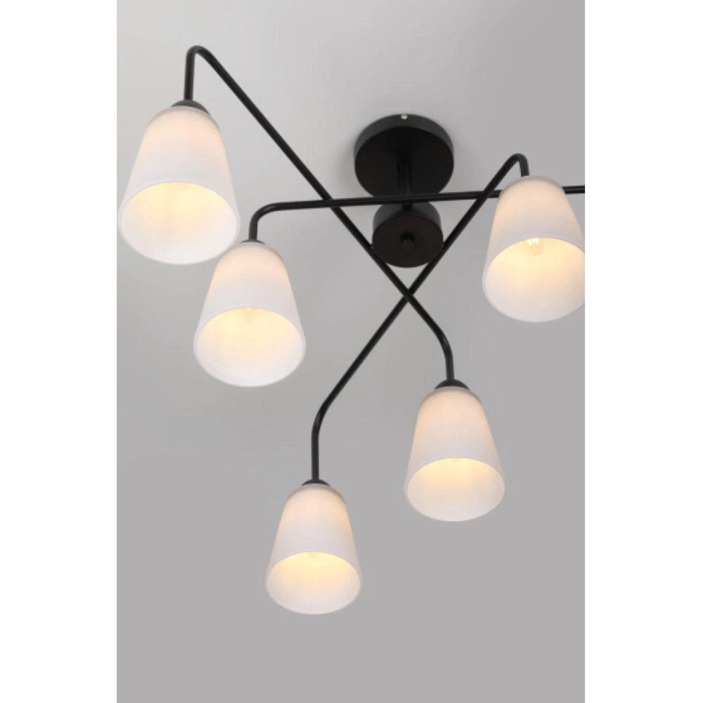 Люстра потолочная 6х60 Вт Е27 черный Rivoli Джоди