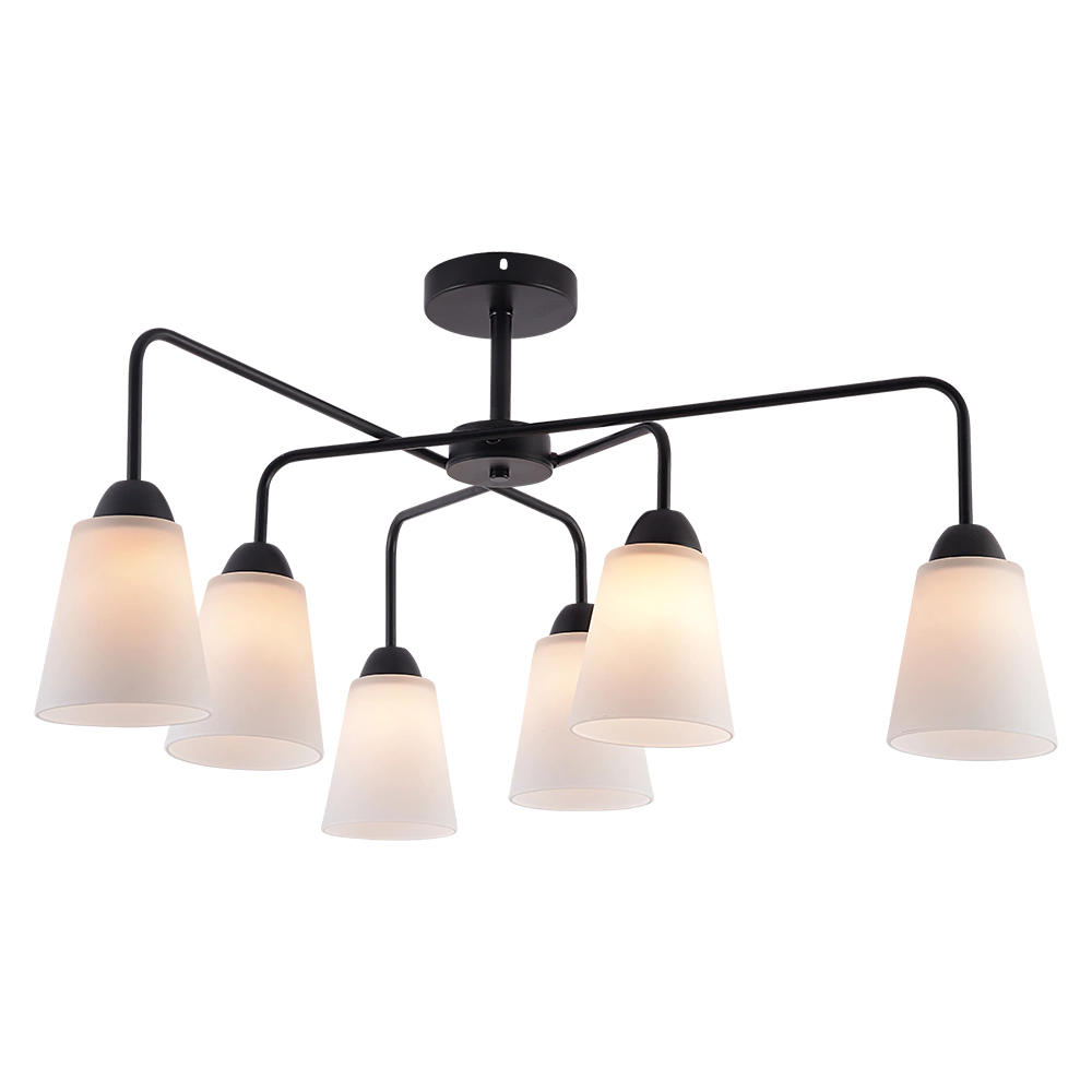 Люстра потолочная 6х60 Вт Е27 черный Rivoli Джоди