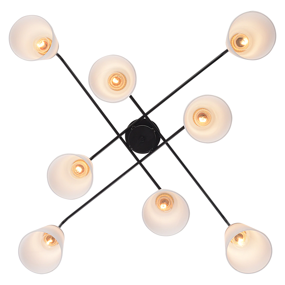 Люстра потолочная 8х60 Вт Е27 черный Rivoli Джоди