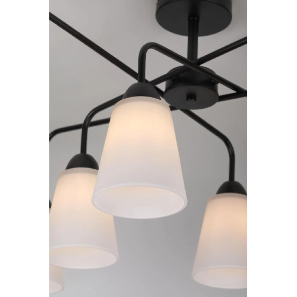 Люстра потолочная 8х60 Вт Е27 черный Rivoli Джоди