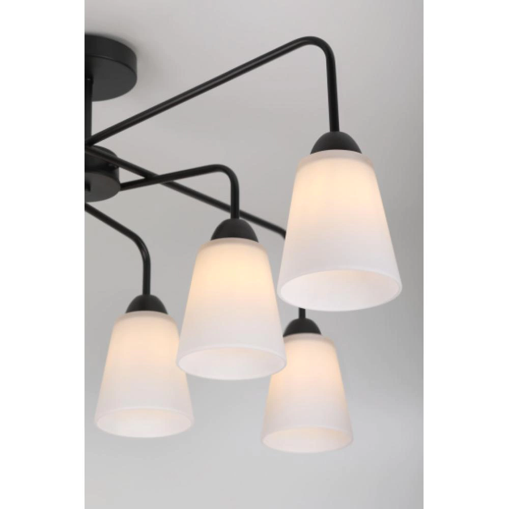 Люстра потолочная 8х60 Вт Е27 черный Rivoli Джоди