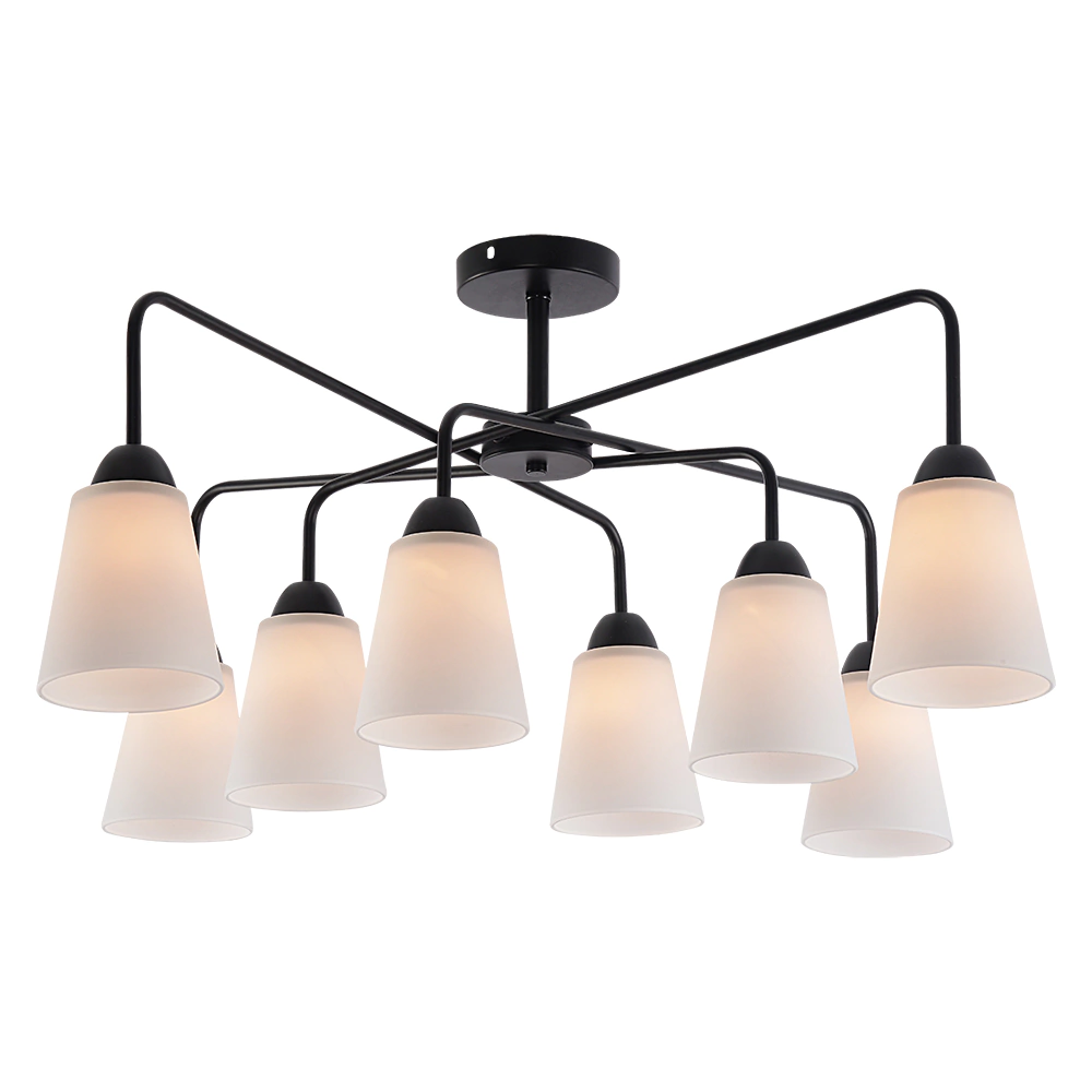 Люстра потолочная 8х60 Вт Е27 черный Rivoli Джоди