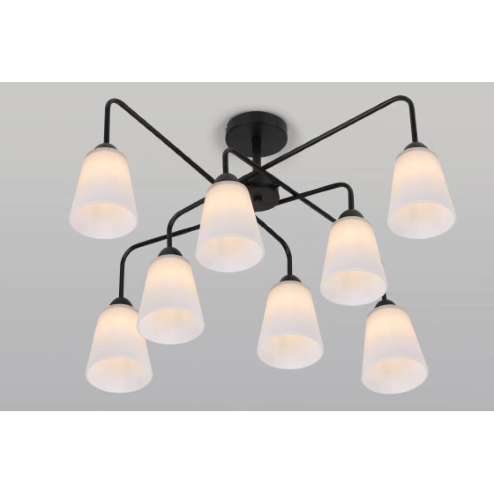 Люстра потолочная 8х60 Вт Е27 черный Rivoli Джоди