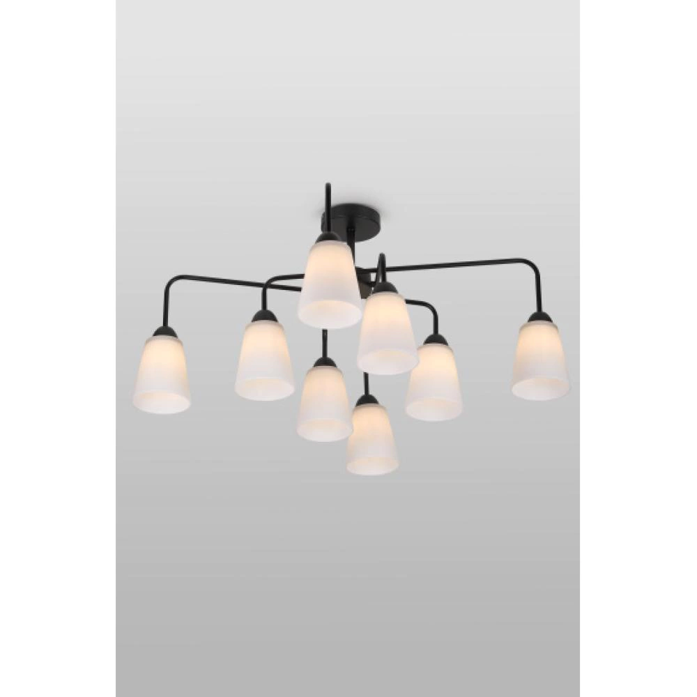 Люстра потолочная 8х60 Вт Е27 черный Rivoli Джоди
