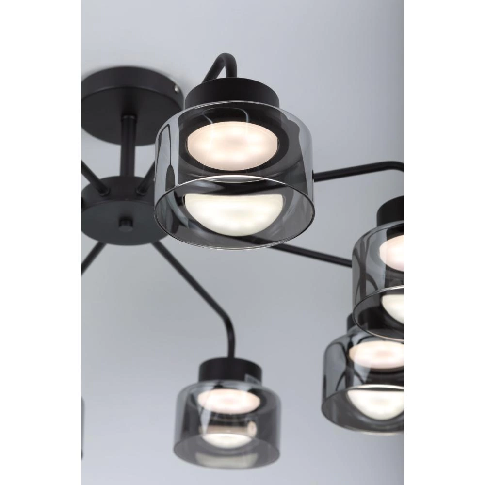 Люстра потолочная 8х15 Вт GX53 (LED) черный Rivoli Марко