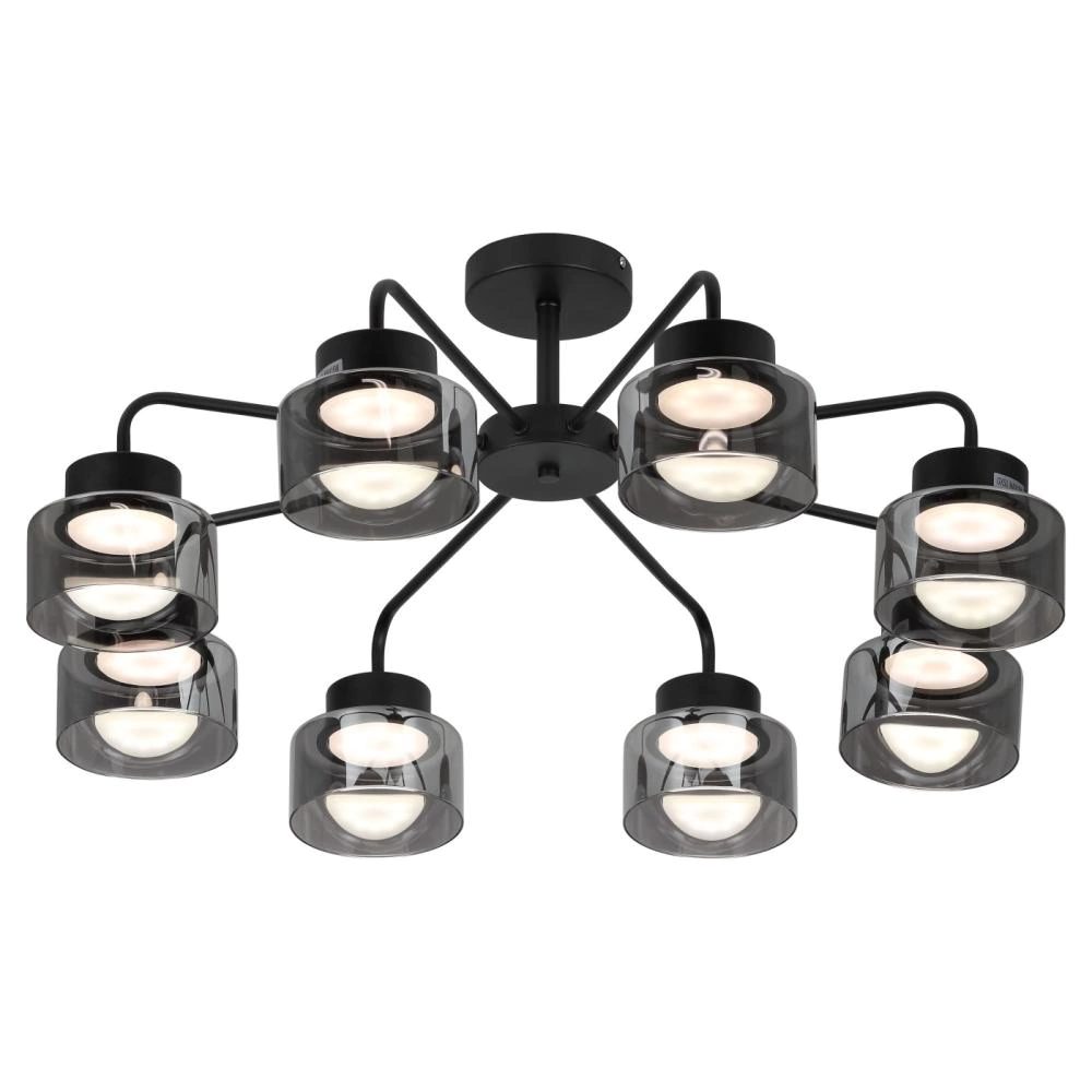 Люстра потолочная 8х15 Вт GX53 (LED) черный Rivoli Марко