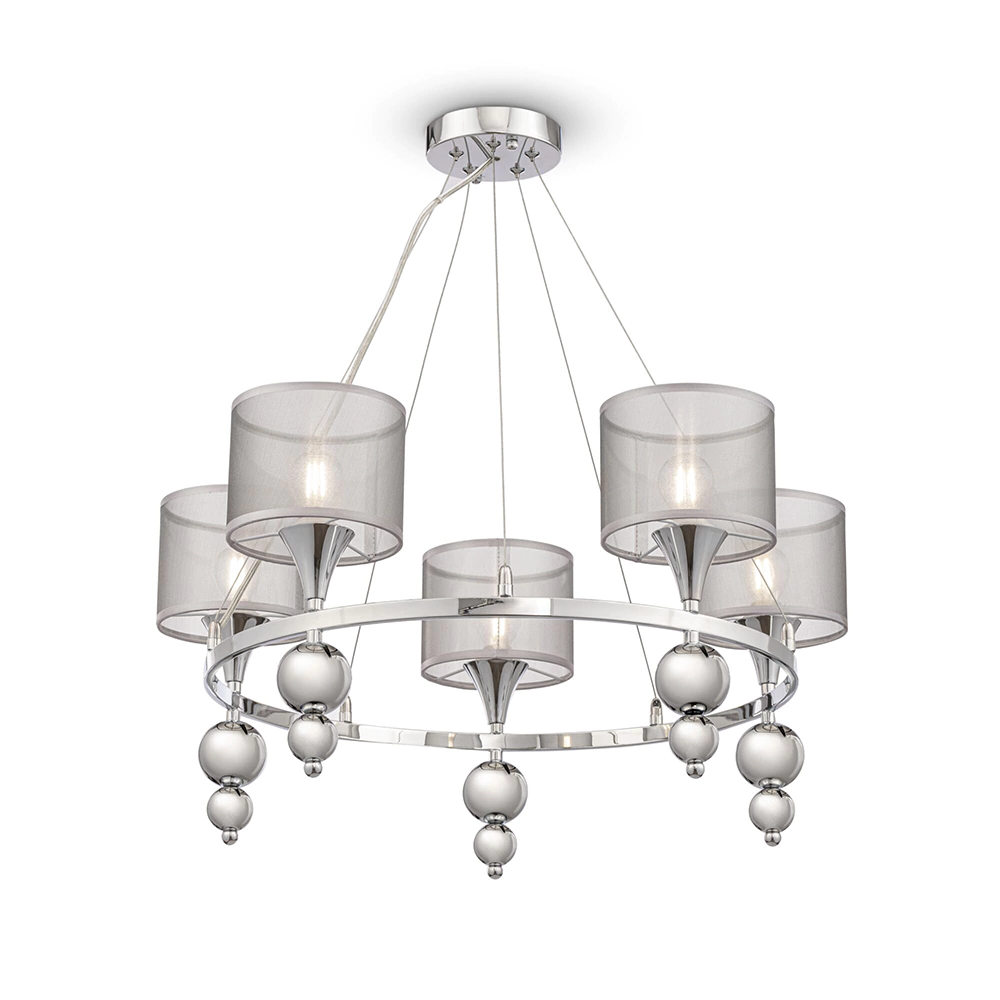 Люстра подвесная 5х40 Вт Е14 хром FREYA Лорен