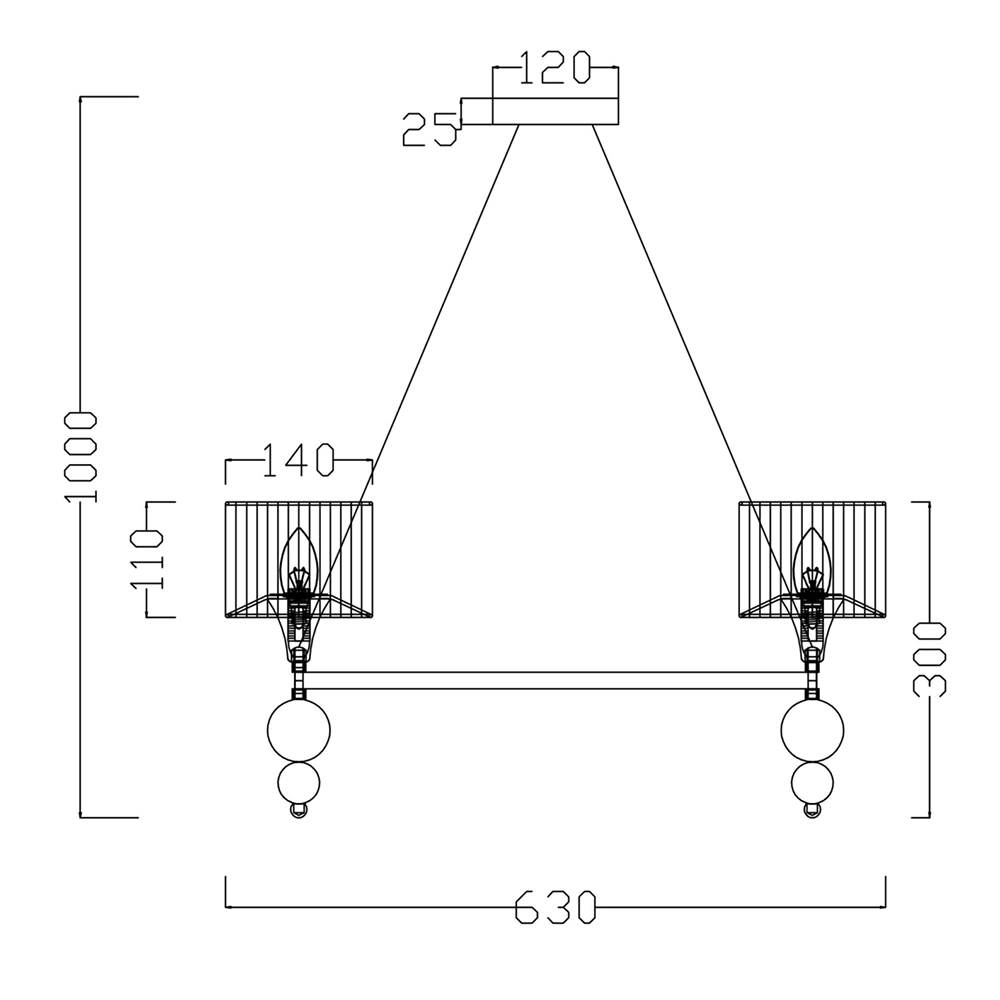 Люстра подвесная 5х40 Вт Е14 хром FREYA Лорен