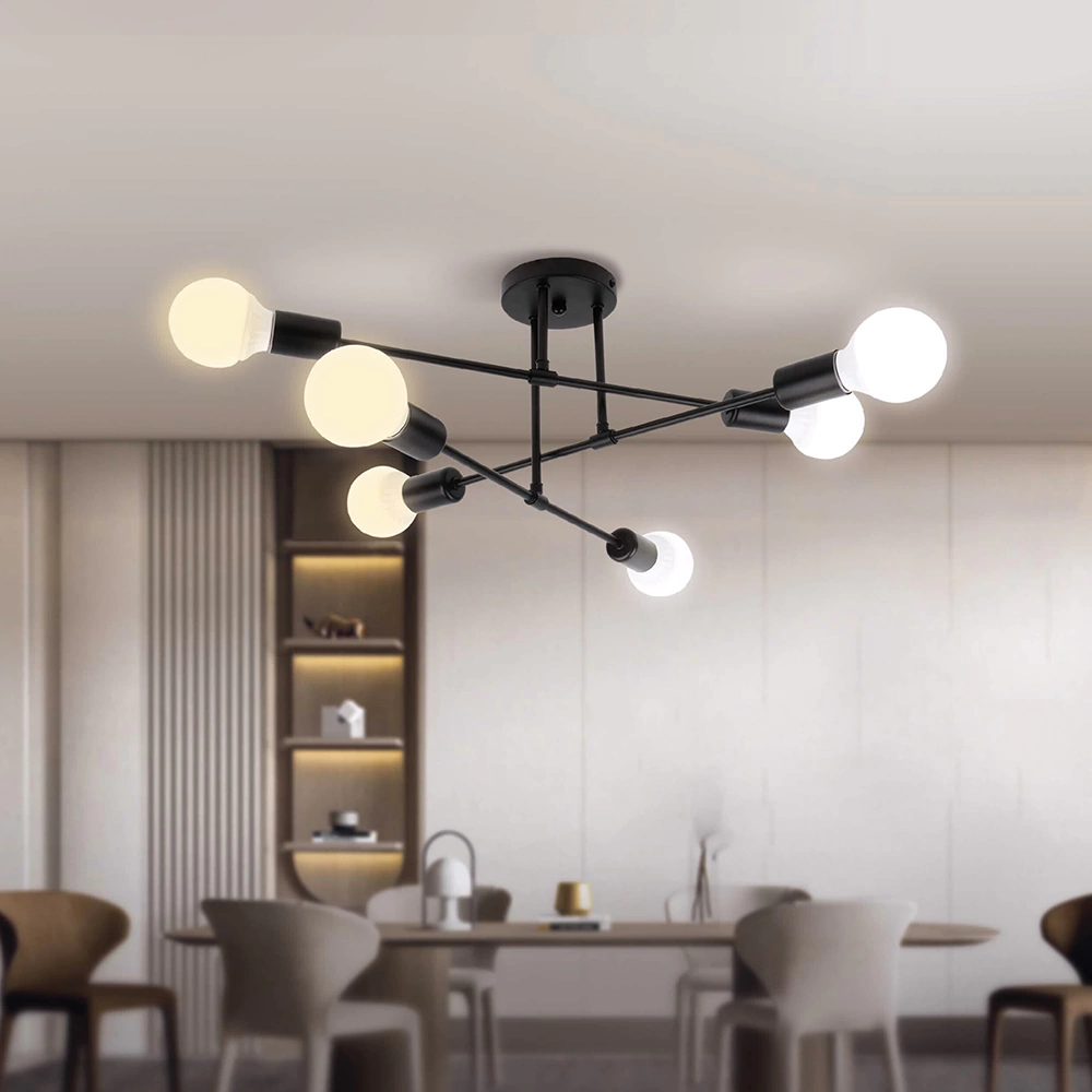 Люстра потолочная 6х60 Вт Е27 черный IN HOME Лофт