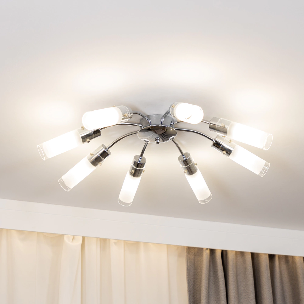 Люстра потолочная NEODECO Моника 8х40 Вт Е14 хром