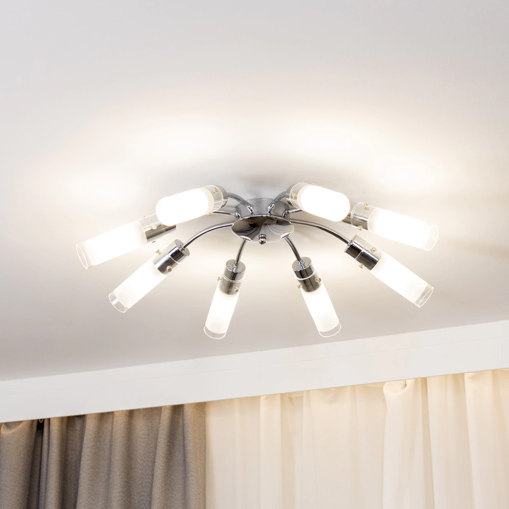 Люстра потолочная NEODECO Моника 8х40 Вт Е14 хром