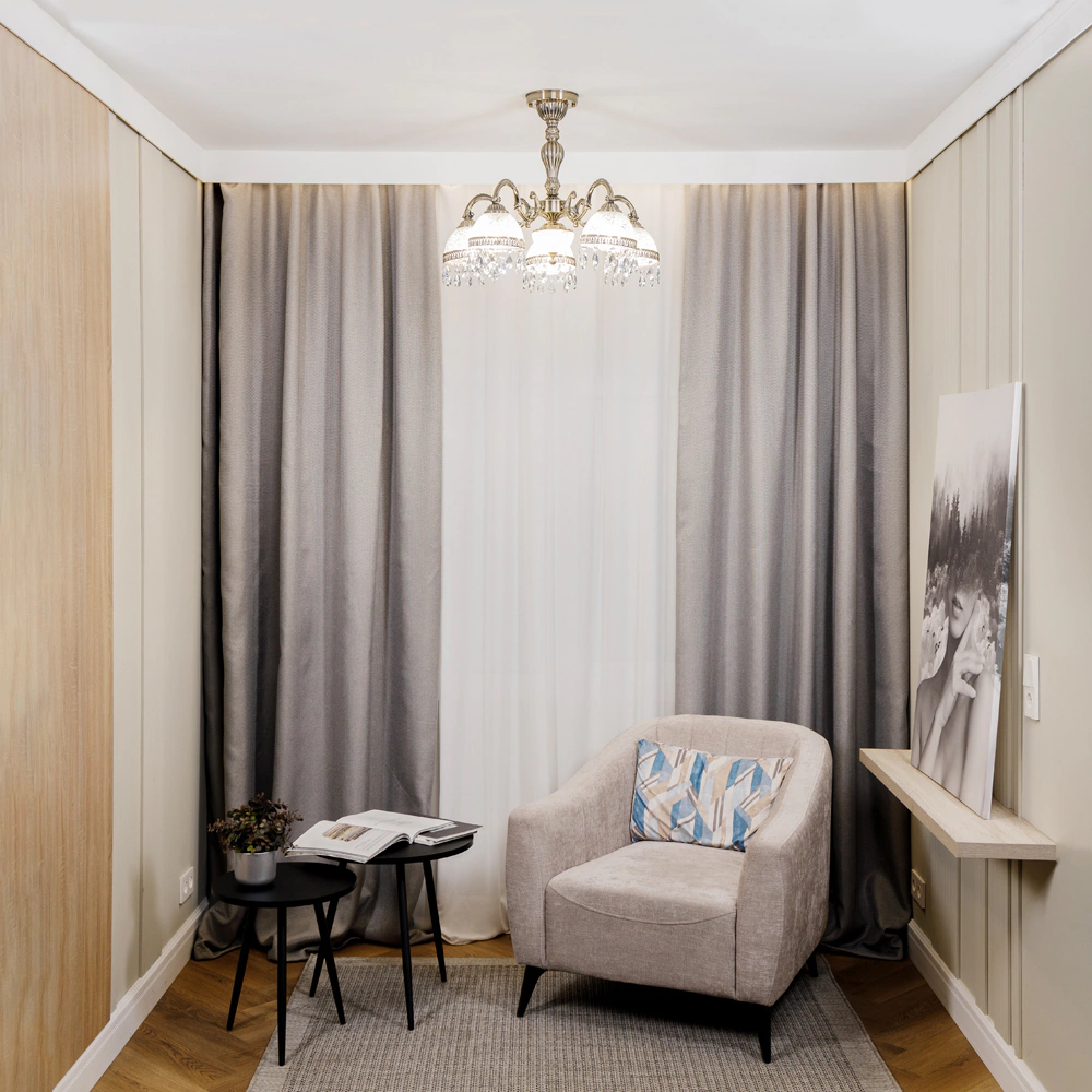 Люстра потолочная NEODECO Ферабоско 5х60 Вт Е27 античная бронза